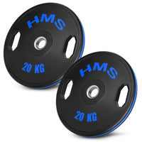 HMS Plaque de Poids Olympique Set - 2 x 20 kg - Bleu