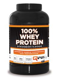 QWIN 100% Protein Shake Fraise - Poudre de Protéines - 2400 g