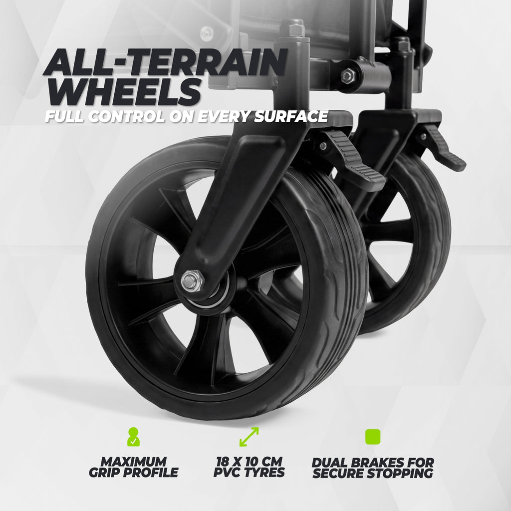 VirtuFit FW100 Opvouwbare Bolderkar - 150 kg Draagvermogen - Incl. Afdekhoes - Zwart