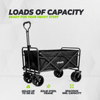 VirtuFit FW100 Opvouwbare Bolderkar - 150 kg Draagvermogen - Incl. Afdekhoes - Zwart