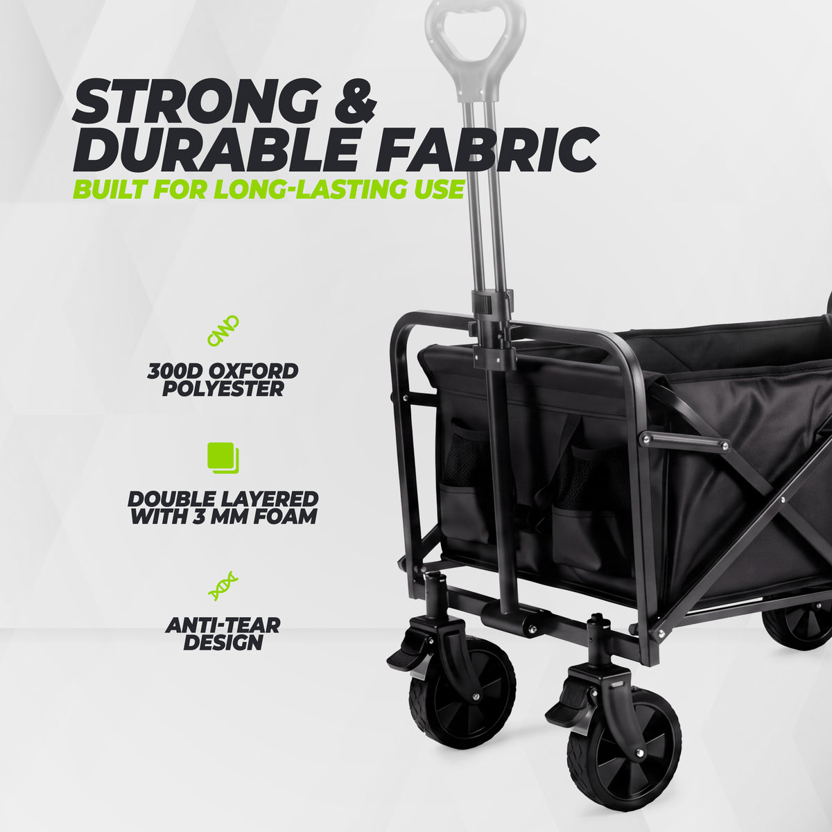 VirtuFit FW65 Chariot pliable - Capacité de charge de 100 kg - Incl. housse de protection - Noir