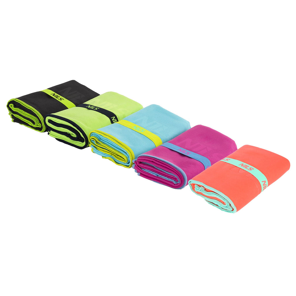 NILS Microvezel Handdoek - Blauw/Groen - 140 x 70 cm