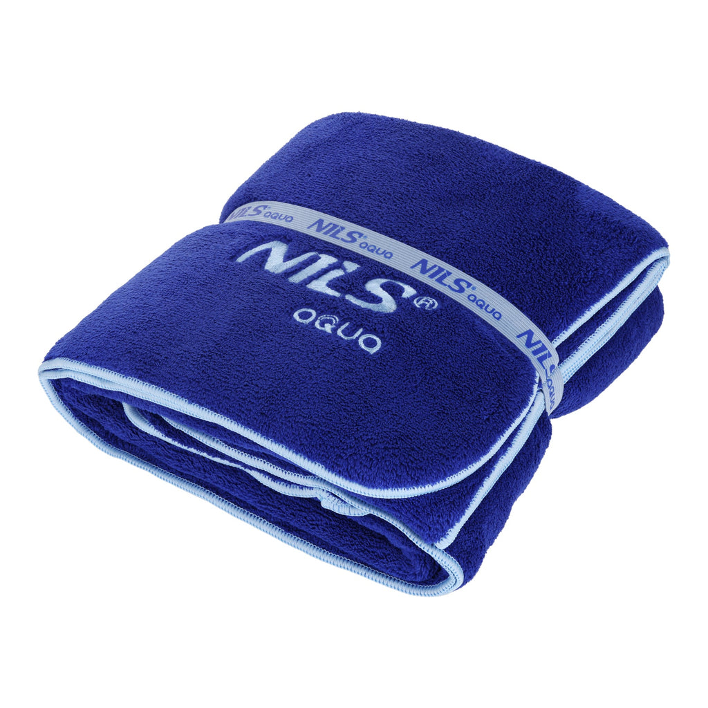 NILS Aqua Microvezel Badstof Handdoek - Donkerblauw - 160 x 80 cm