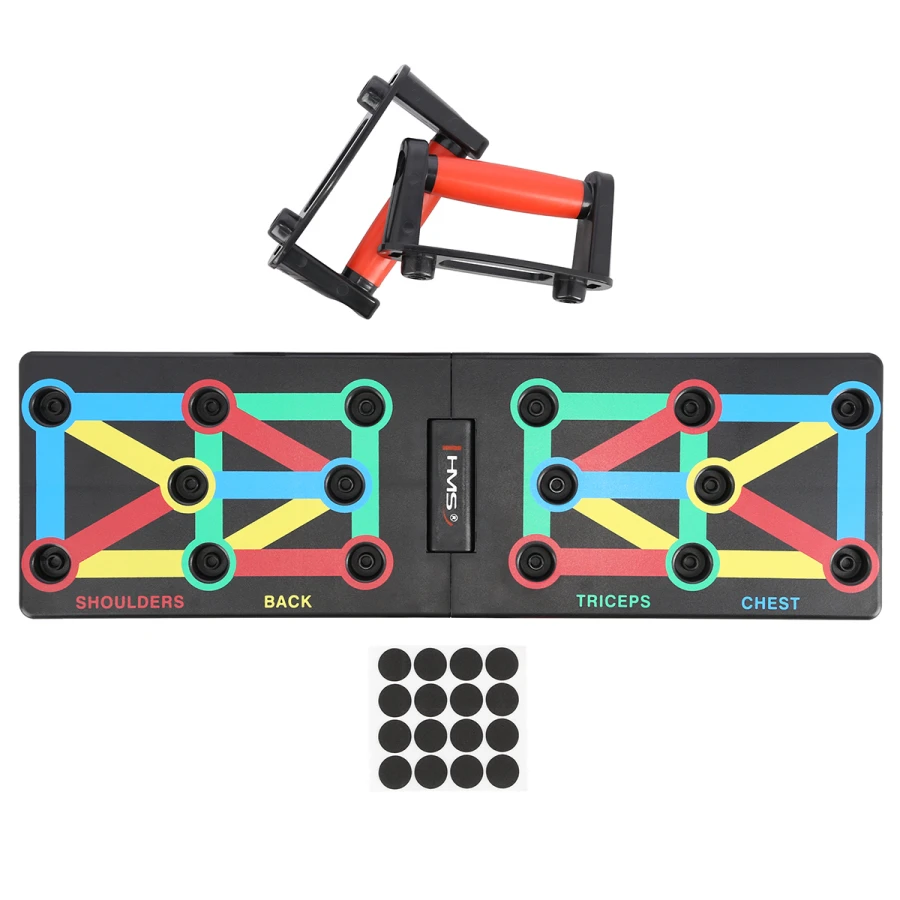 HMS 12-in-1 Push Up Board inclusief Opdruksteunen - Rood - Hoofdafbeelding