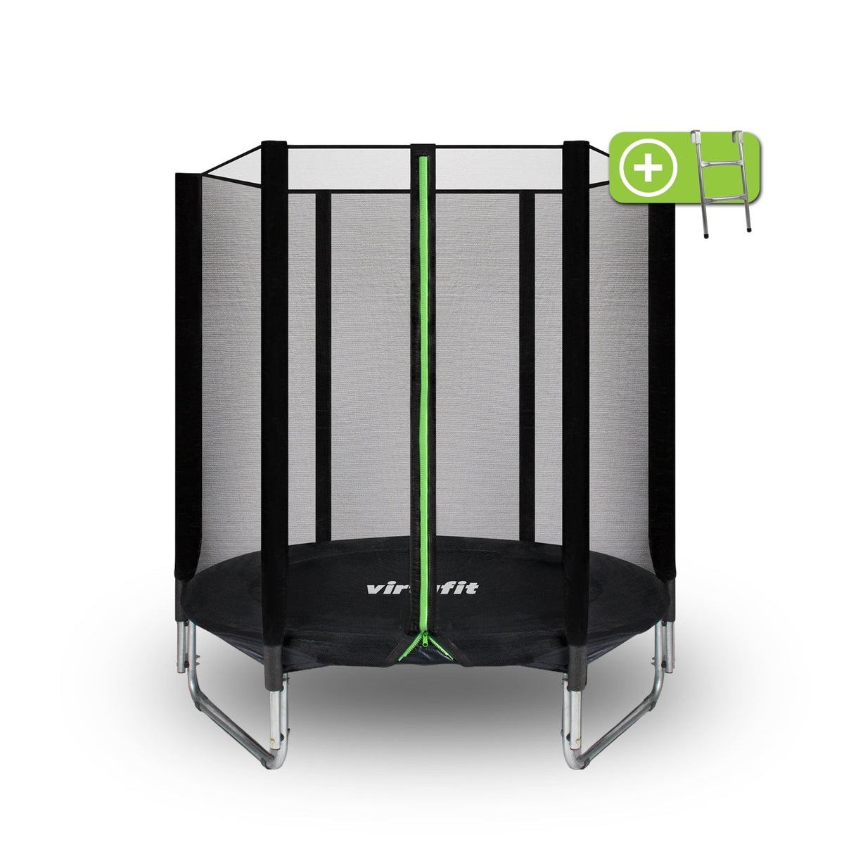 Trampoline VirtuFit avec filet de sécurité - Noir - 183 cm - Tweedekans
