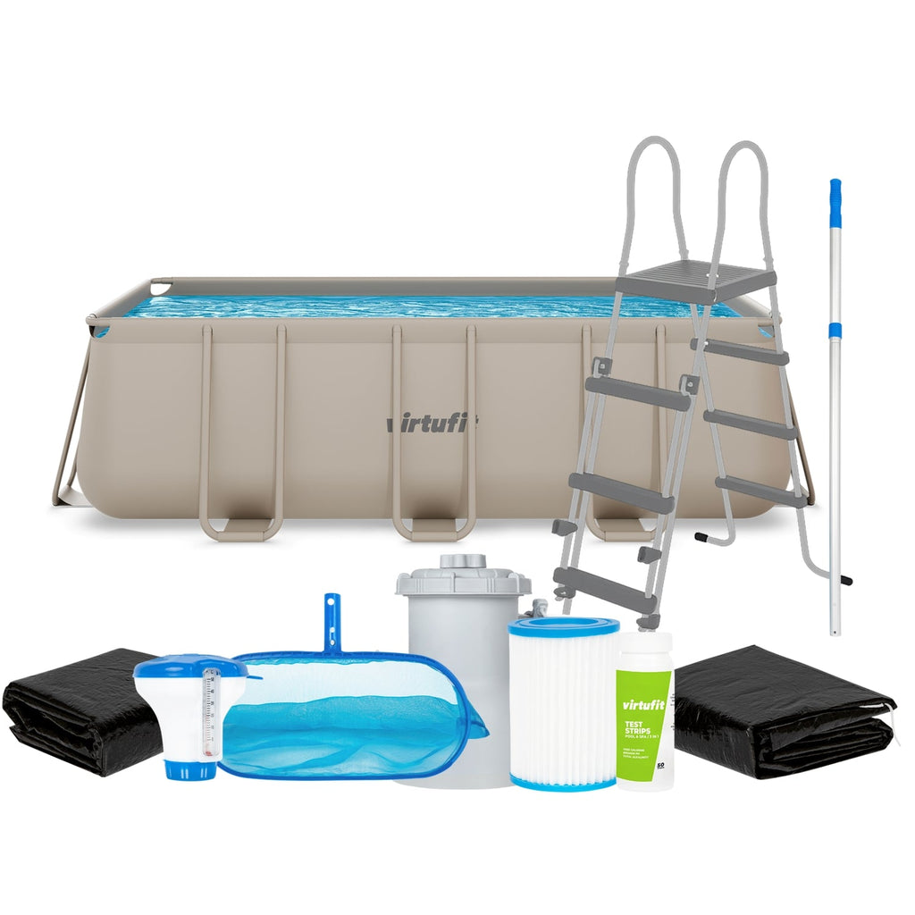 Piscine Rectangulaire VirtuFit 400 x 200 x 122 cm - Beige - Pack Complet