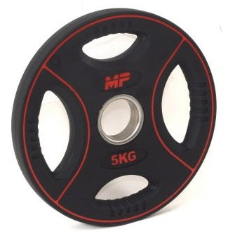 Muscle Power PU 4-Grip Weight Plate - 50 mm - 5 kg