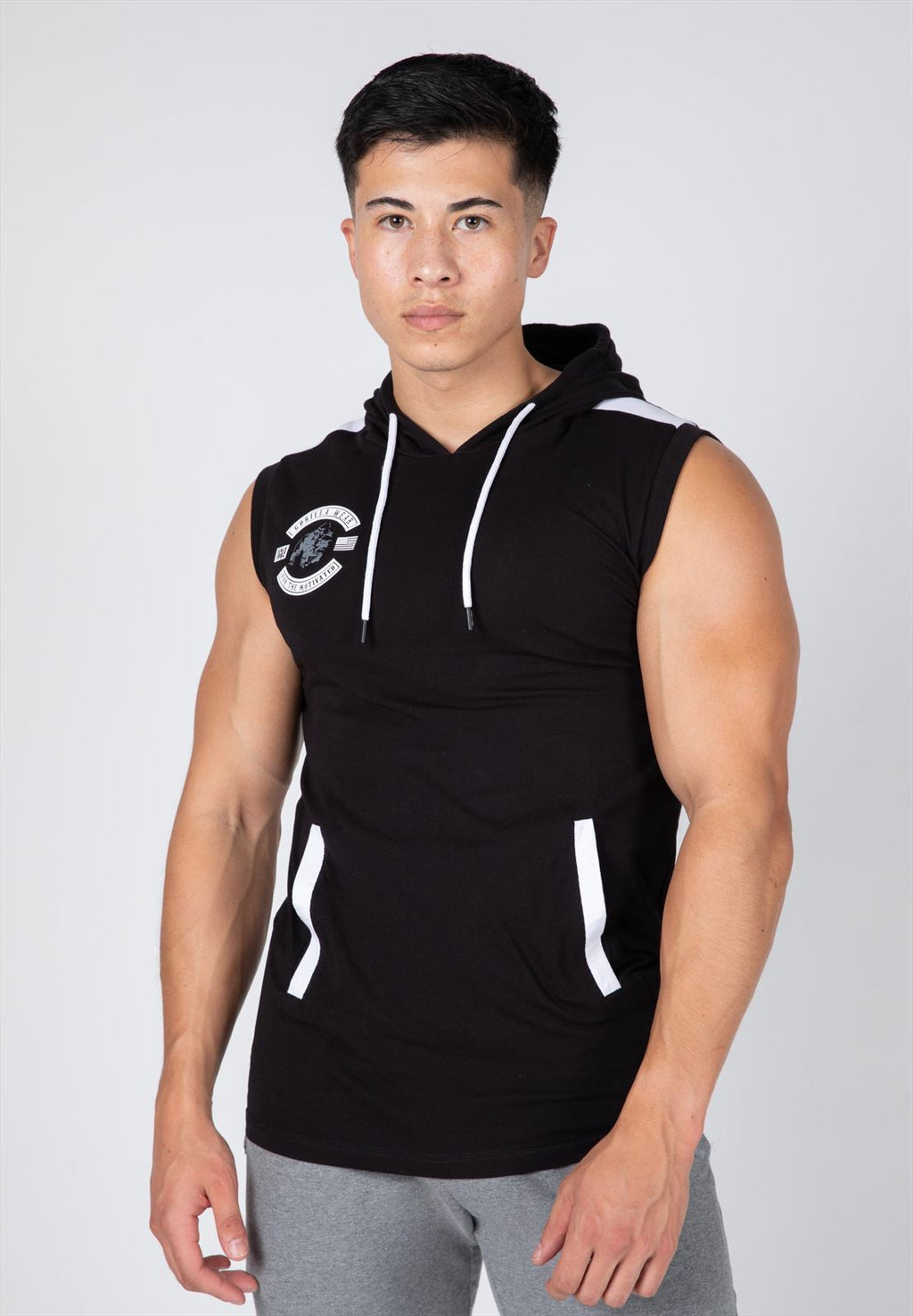 Gorilla Wear Oswego S/L Hooded T-Shirt - Noir