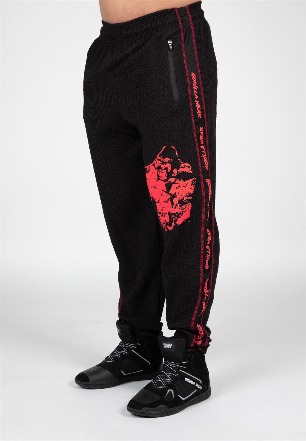 Gorilla Wear Buffalo Old School Workout Pants - Noir/Rouge