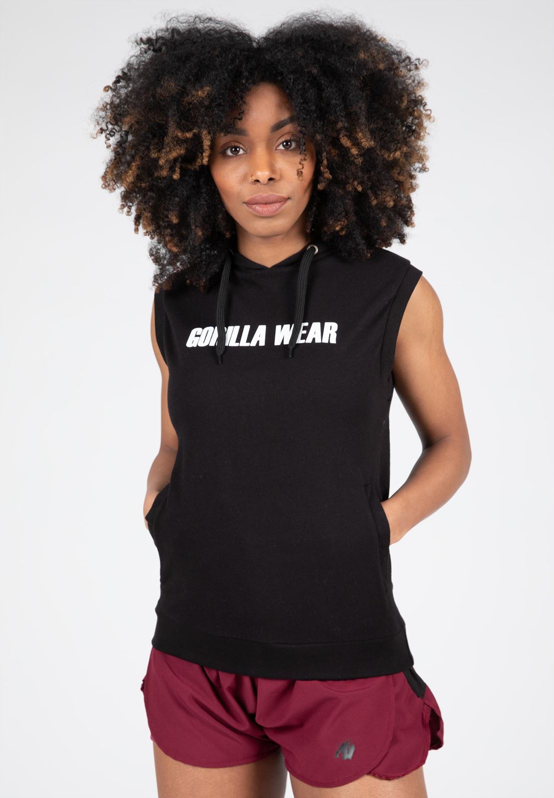 Gorilla Wear Virginia Mouwloos Hoodie - Zwart