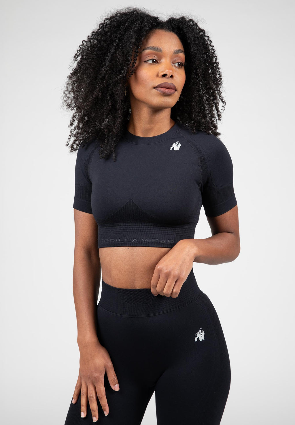 Gorilla Wear Whitney Seamless Crop Top - Noir