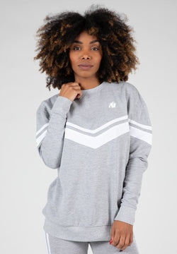 Gorilla Wear Hailey Oversized Sweater - Grijs Gemeleerd - Hoofdafbeelding