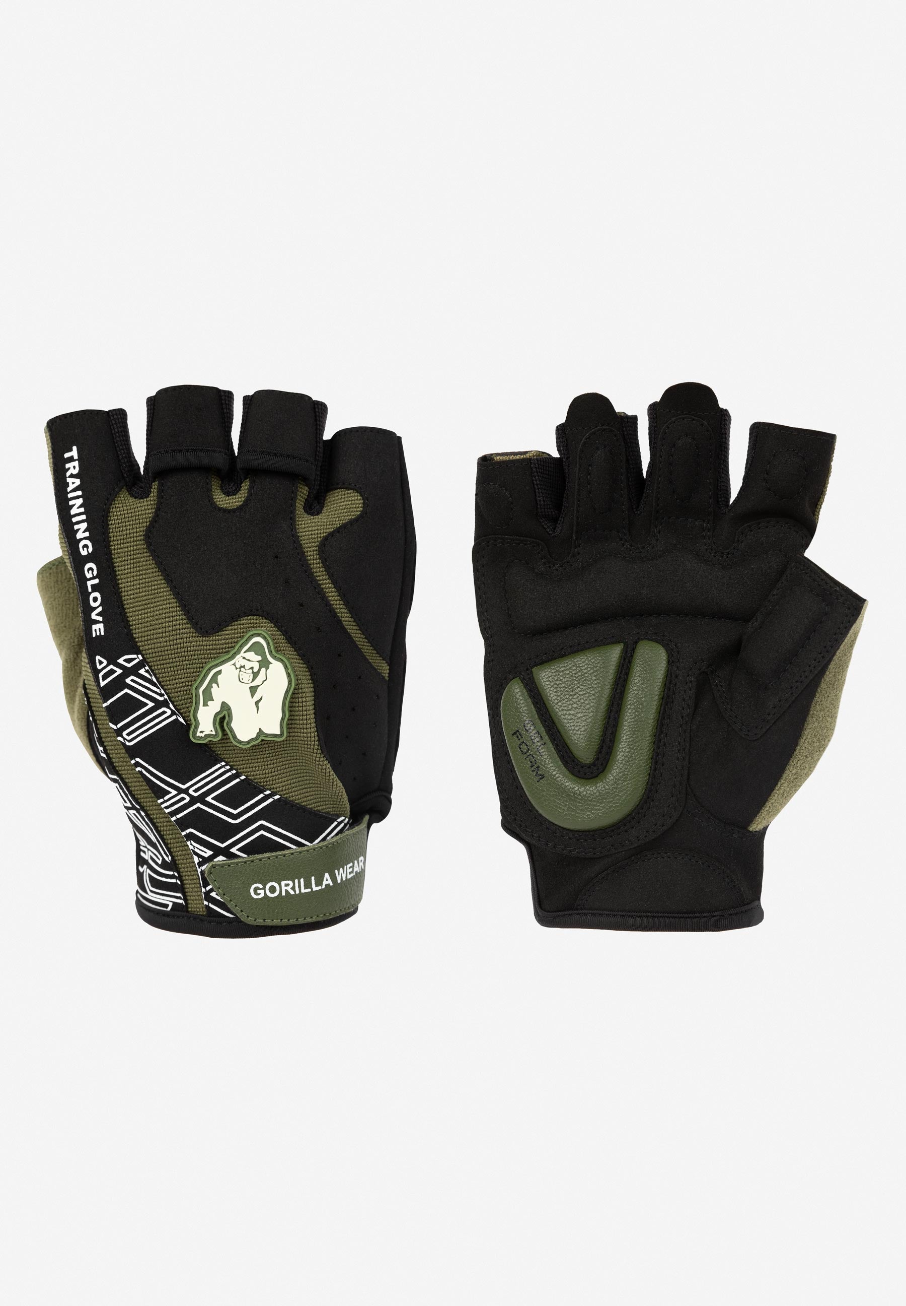 Gorilla Wear Mitchell Gants d’Entraînement 2.0 - Noir/Vert Armée