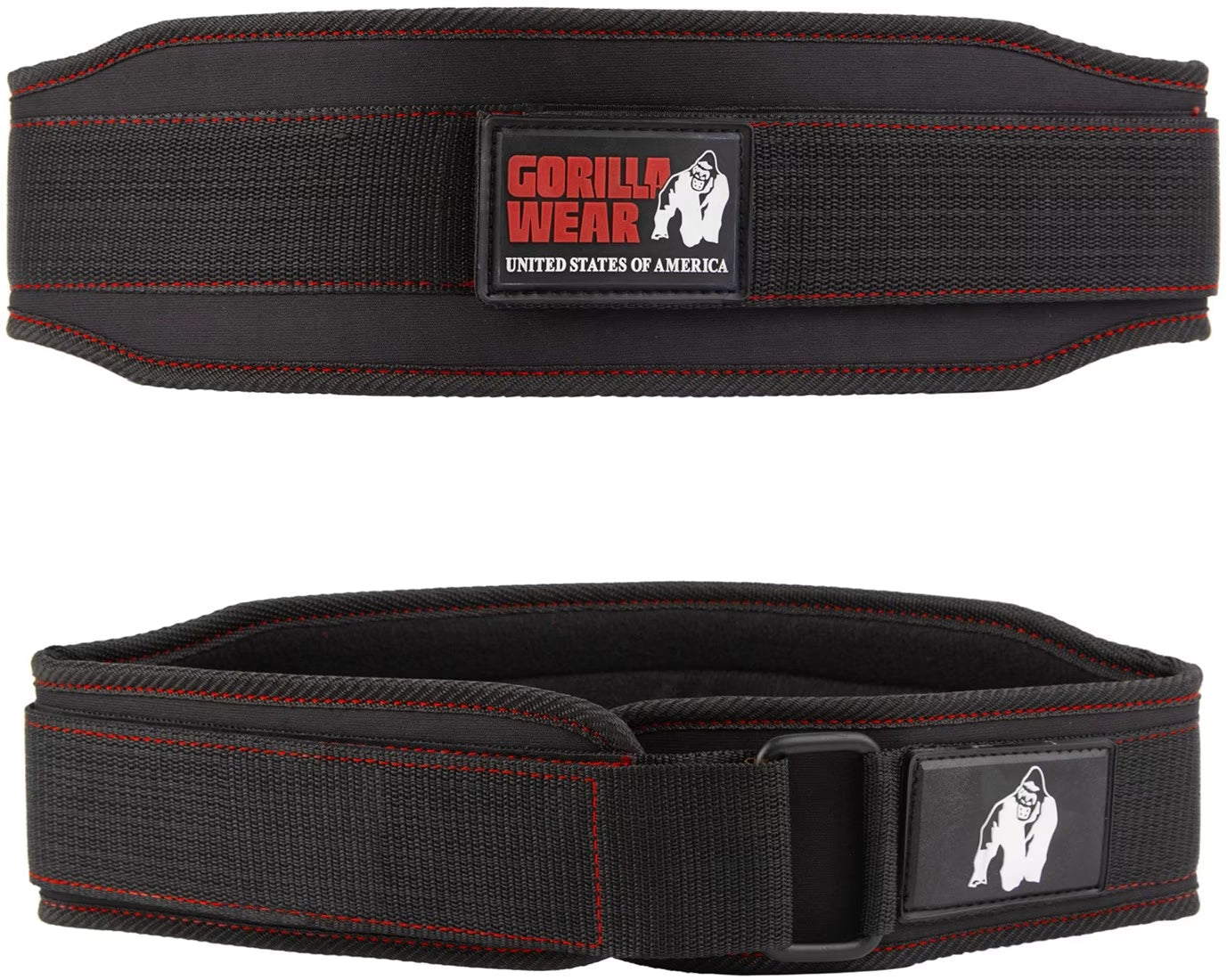 Gorilla Wear 4 Inch Women's Lifting Belt - Noir/Couture Rouge
