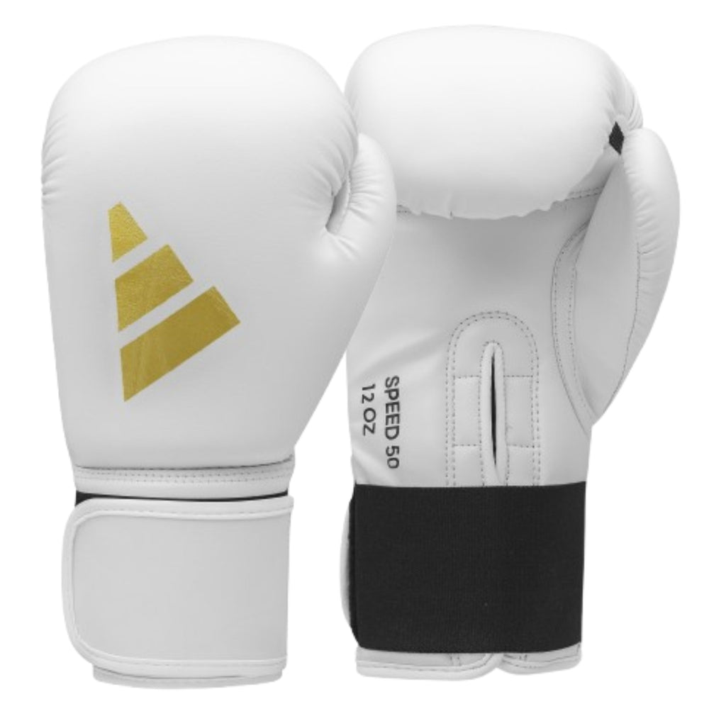 Adidas Gants de Boxe Speed 50 - Blanc/Or