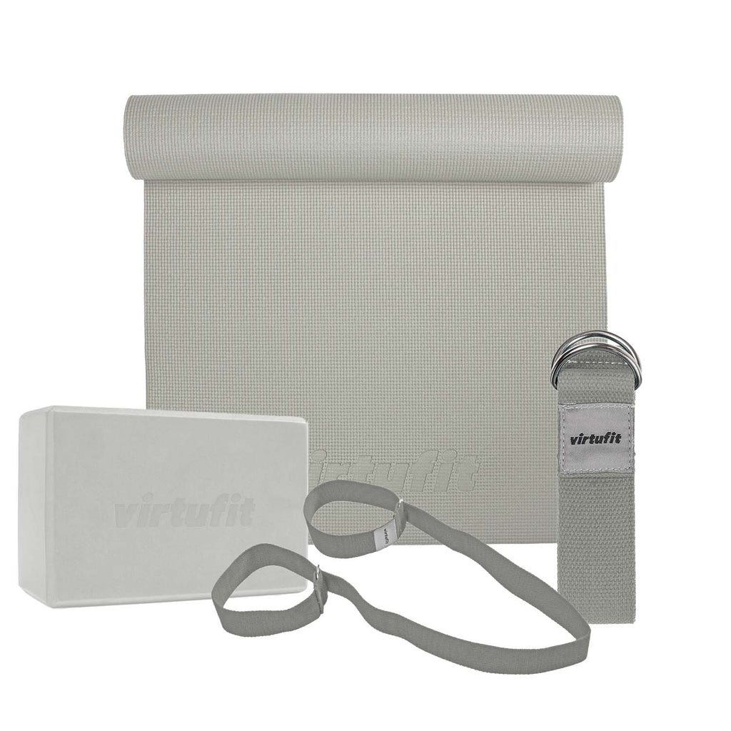 VirtuFit Premium Yoga Set - 4-Piece - Natural Grey