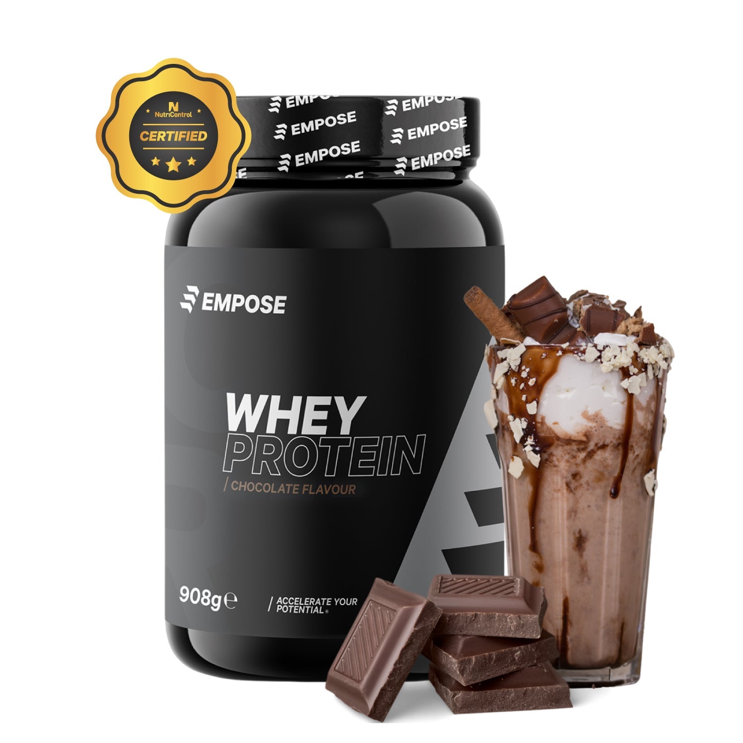 Empose Nutrition Whey Protein - Poudre de protéine - Chocolat - 908g