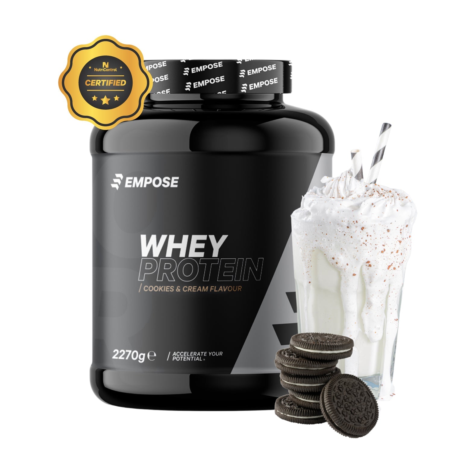 Empose Nutrition Whey Protein - Eiwit Poeder - Cookies & Cream - 2270 gram
