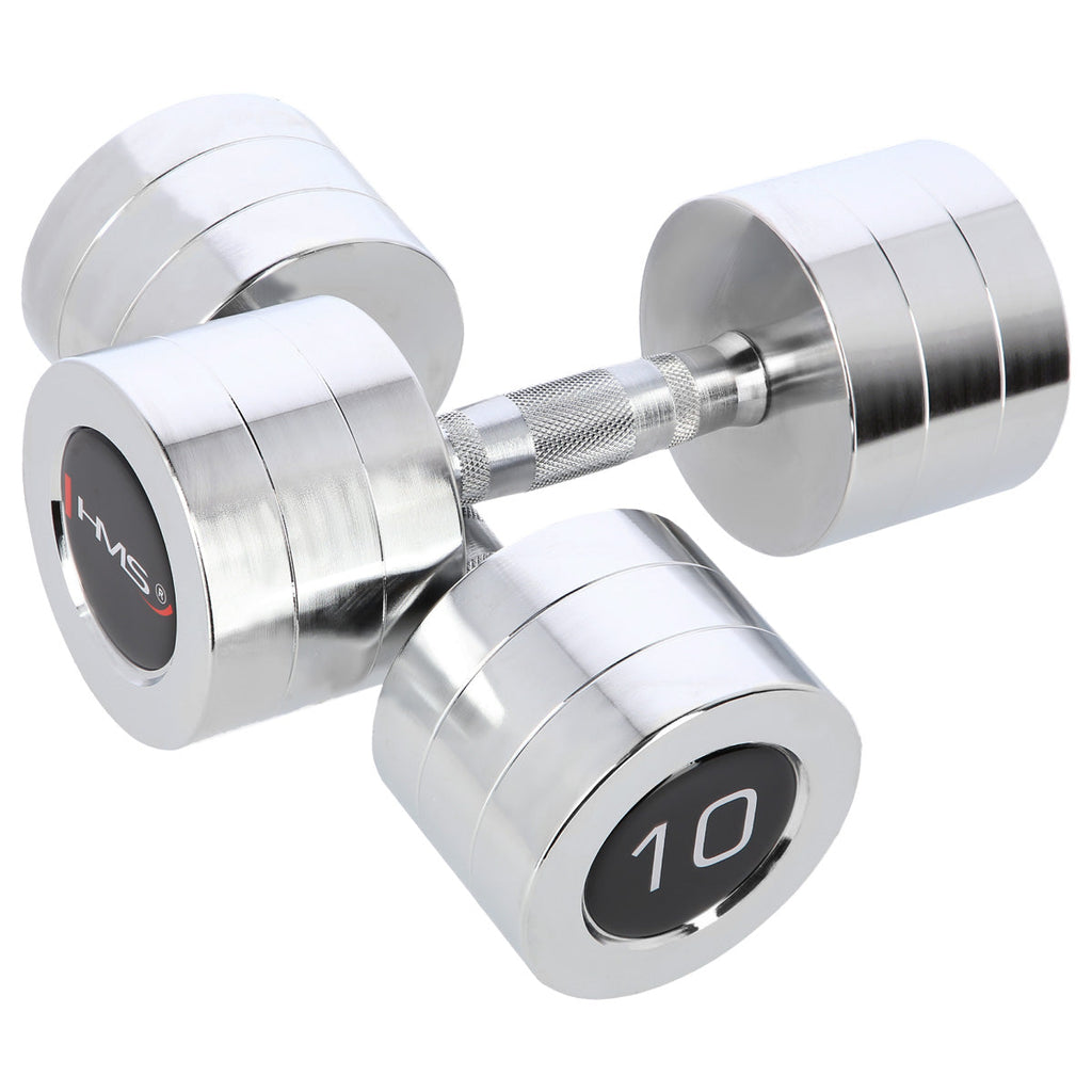 HMS Haltères Chromées - Set de 2 x 10 kg