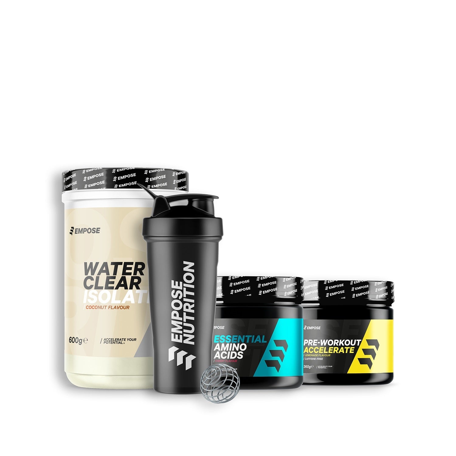 Empose Nutrition Starter Pack - Water Clear Tropical - Cherry - Tropical Caffeine Free