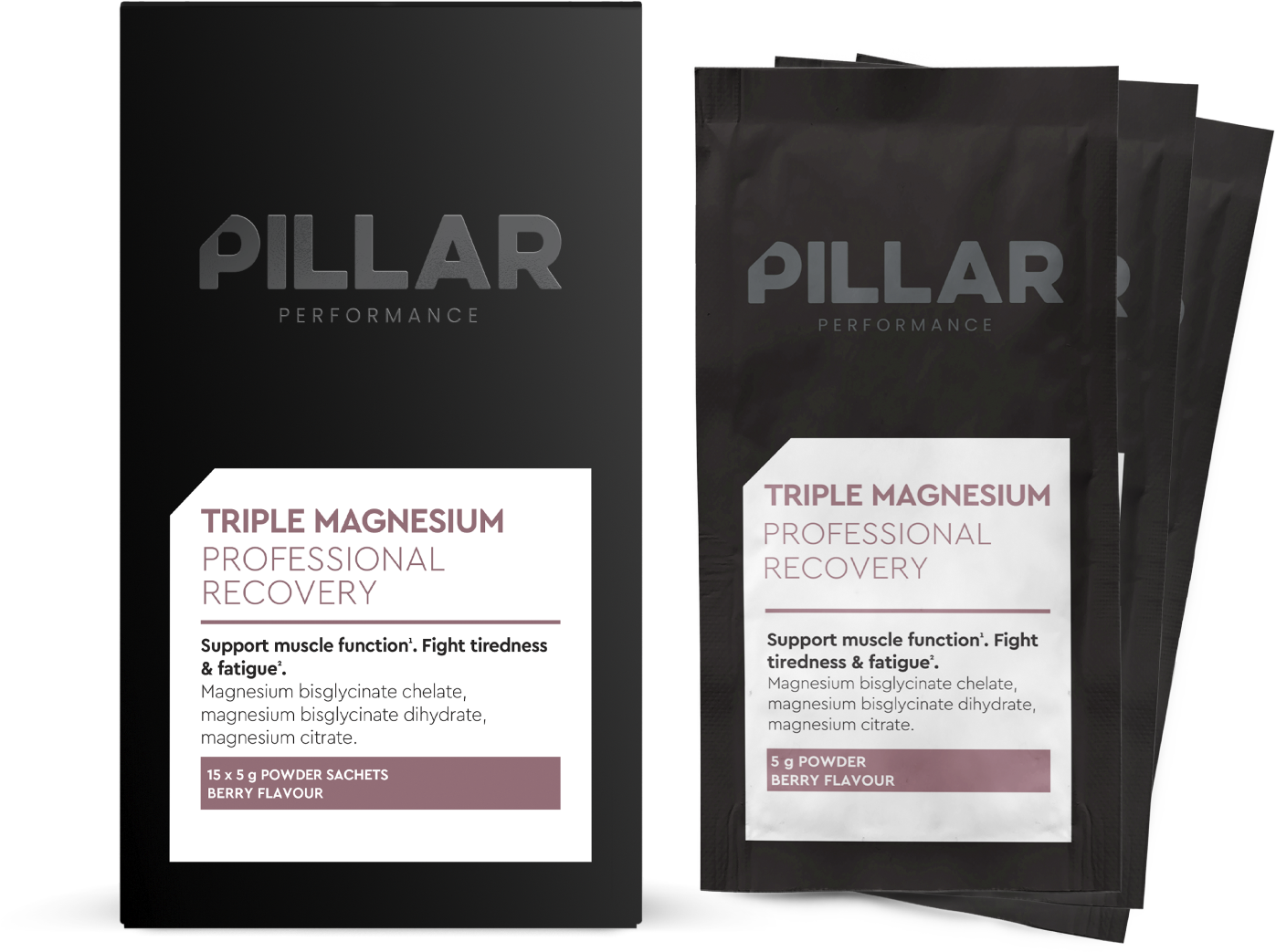PILLAR Performance Triple Magnésium Pack de Voyage - 15 x 5 gr - Baie