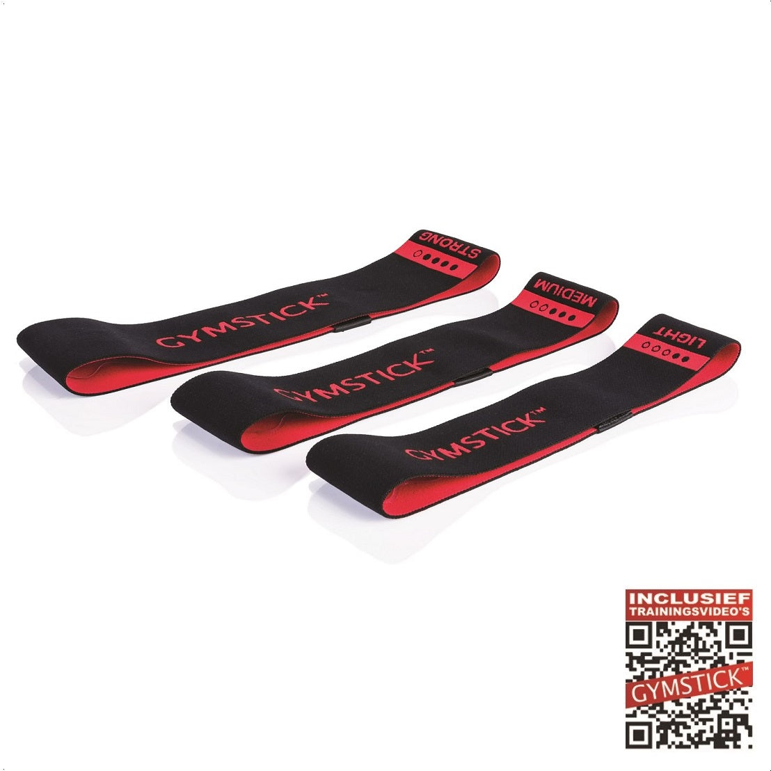 Gymstick Textile Mini Band - Bande de résistance - Moyen - Avec vidéos d'entraînement en ligne