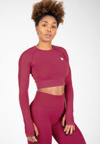 Gorilla Wear Hilton Seamless Cropped Long Sleeve - Fuchsia