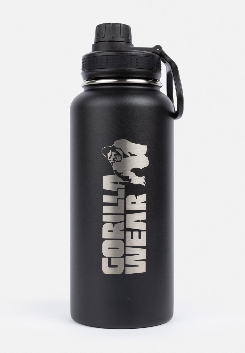 Gorilla Wear Bouteille d'eau isolée en acier inoxydable - Noir - 1000 ml