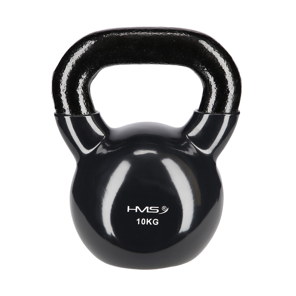 HMS Kettlebell - Caoutchouc/Vinyle - 10 kg - Noir