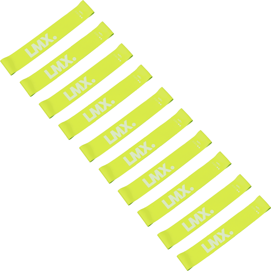 Lifemaxx LMX Mini Weerstandsband - Extra licht - Geel - 10 stuks