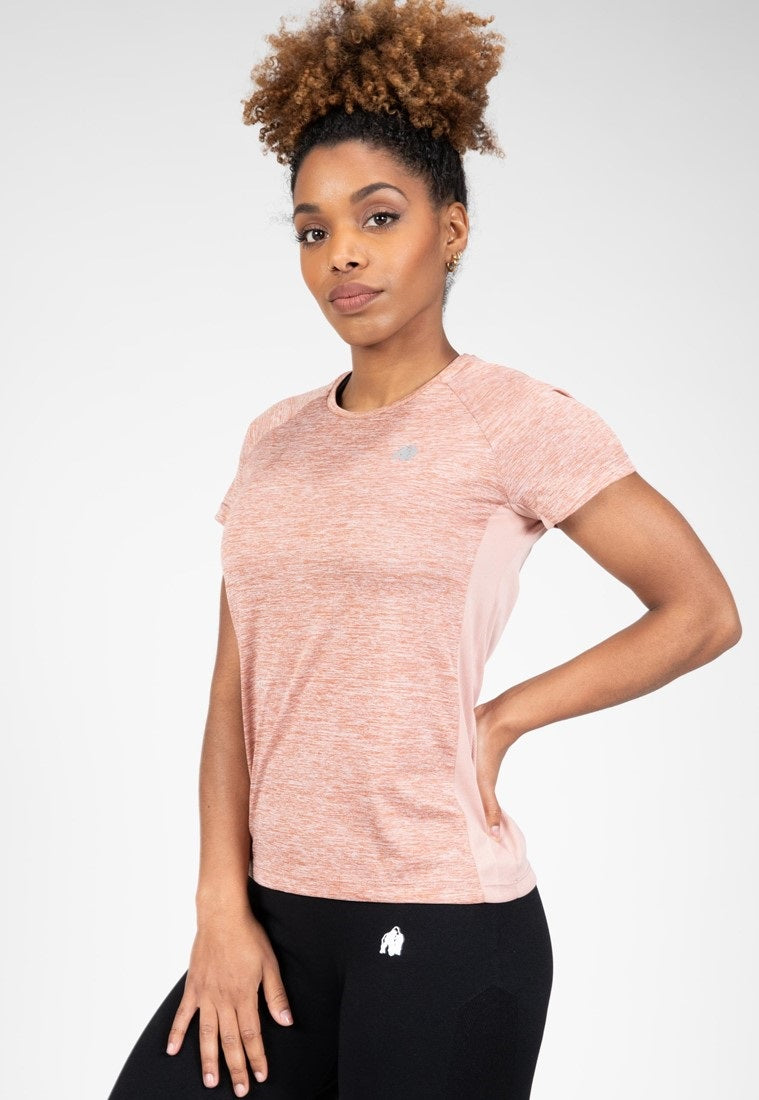 Gorilla Wear Monetta Performance T-Shirt - Salmon Rose