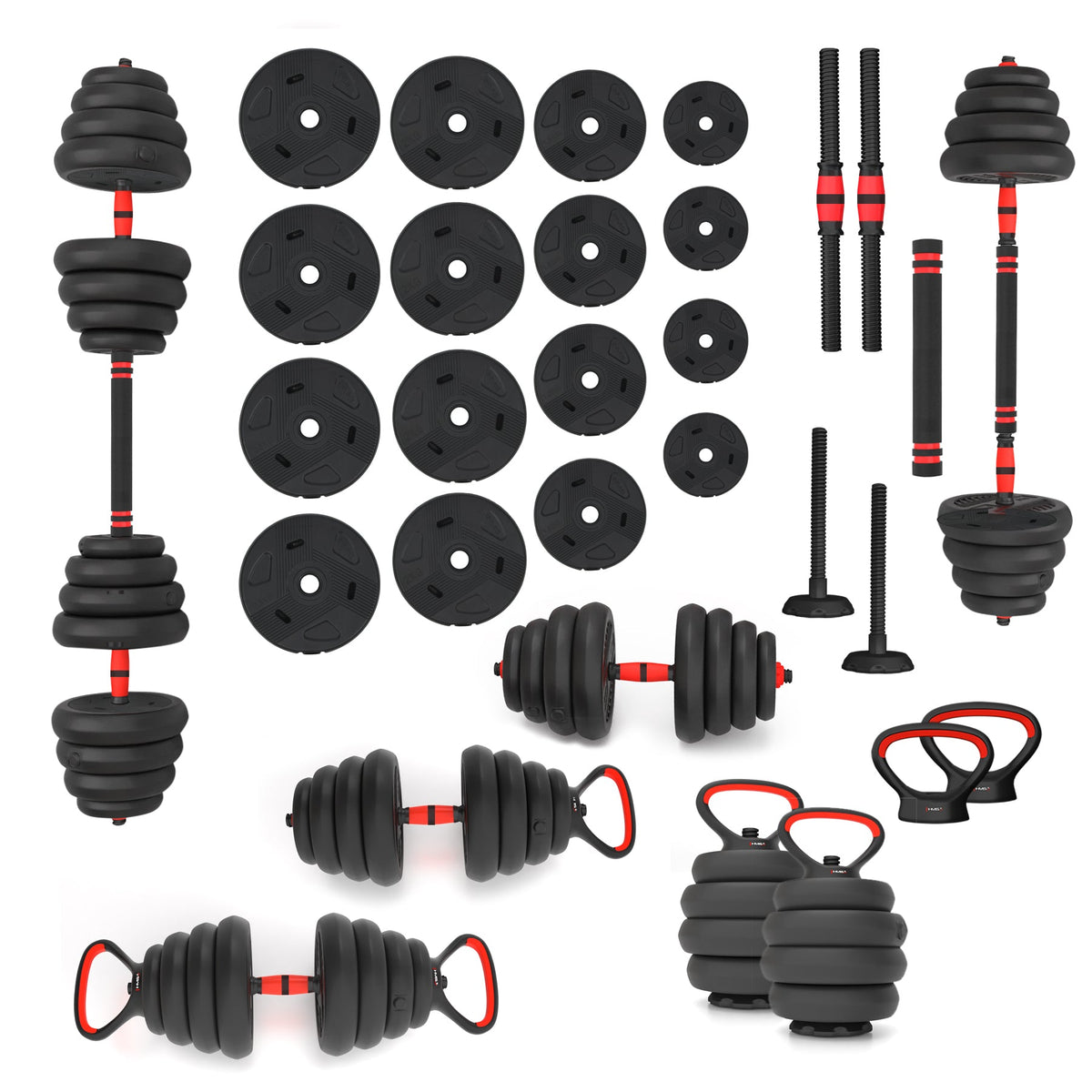 HMS 6-in-1 Krachttraining Set - 30 kg - Hoofdafbeelding
