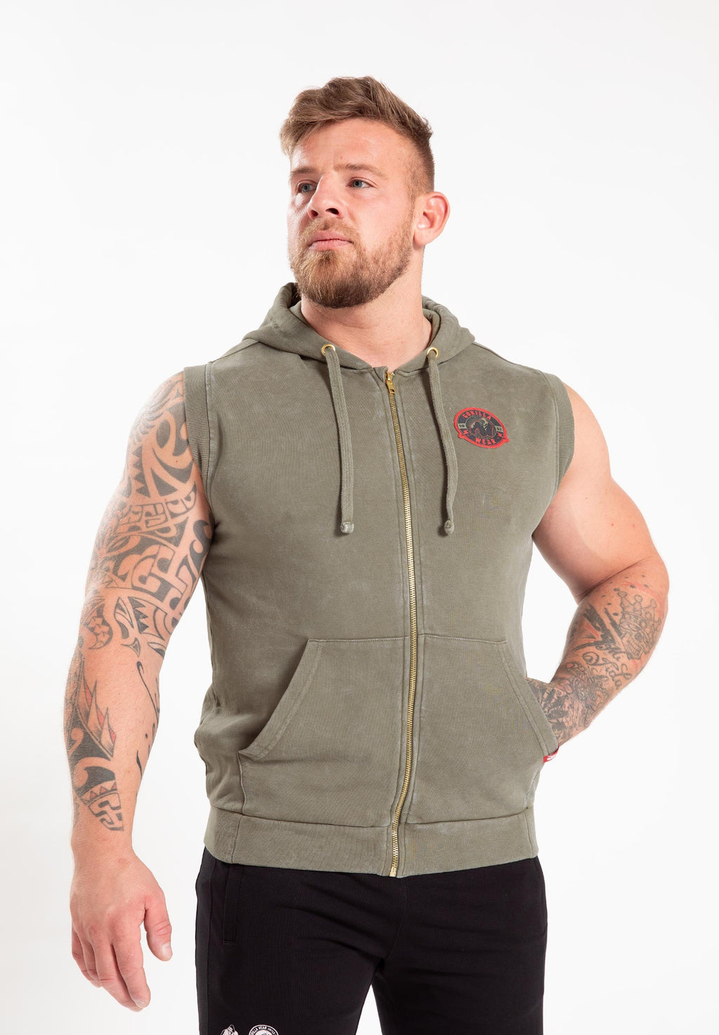 Gorilla Wear Silverdale Sweat à Capuche Sans Manche - Vert Armée