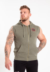 Gorilla Wear Silverdale Mouwloze Hoodie - Legergroen