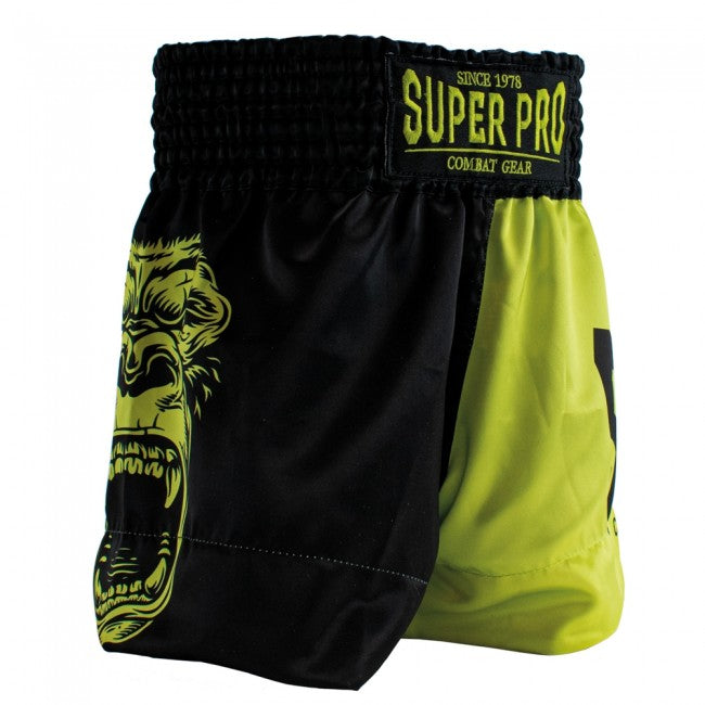 Super Pro Kids (Thai) Boxing Shorts Gorilla - Zwart/Geel