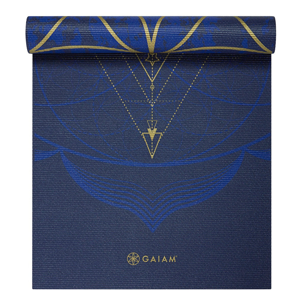 Gaiam Reversible Yoga Mat - 6 mm - Metallic Sun & Moon