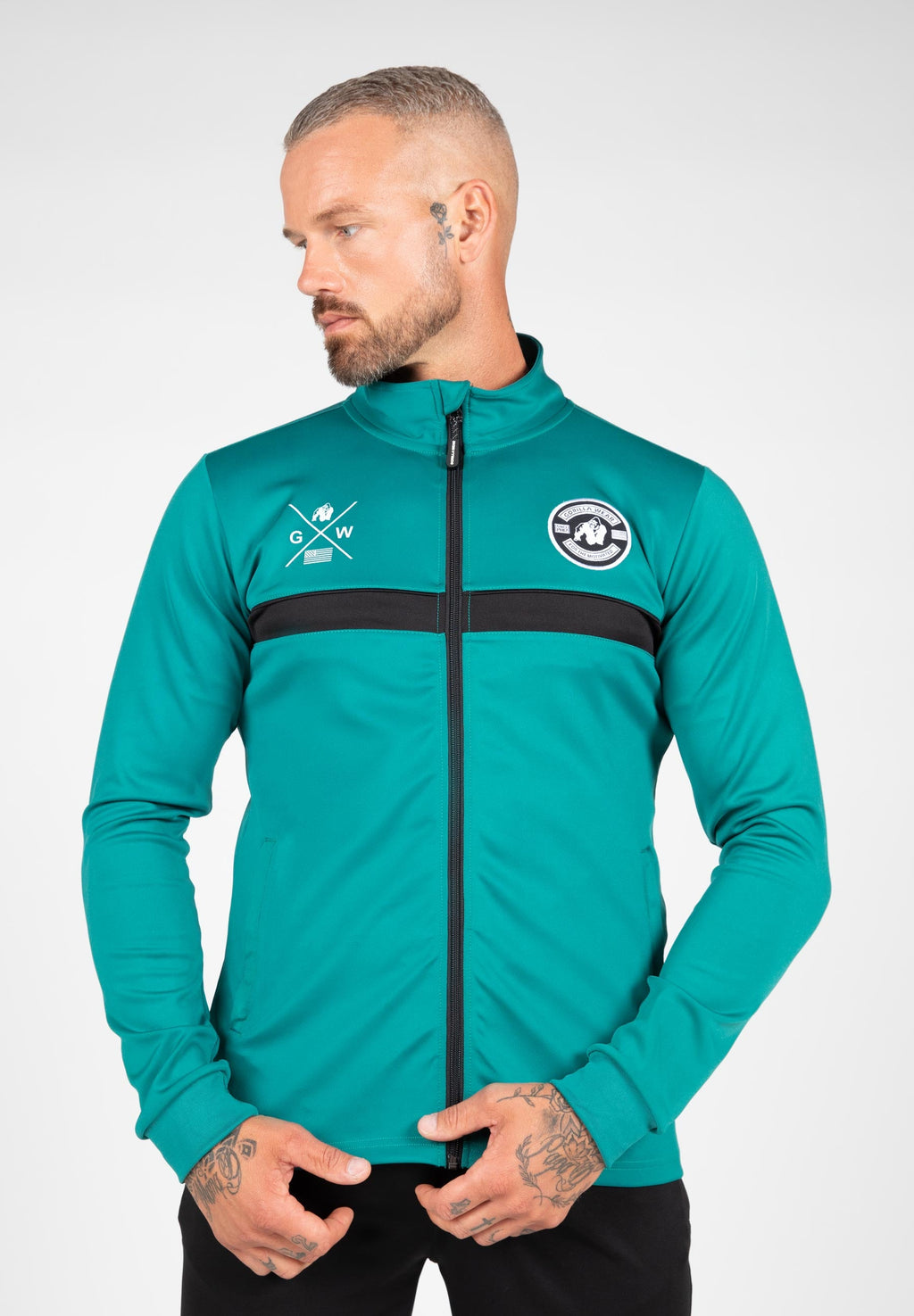 Gorilla Wear Vernon Veste d'entraînement - Track Jacket - Vert/Blue