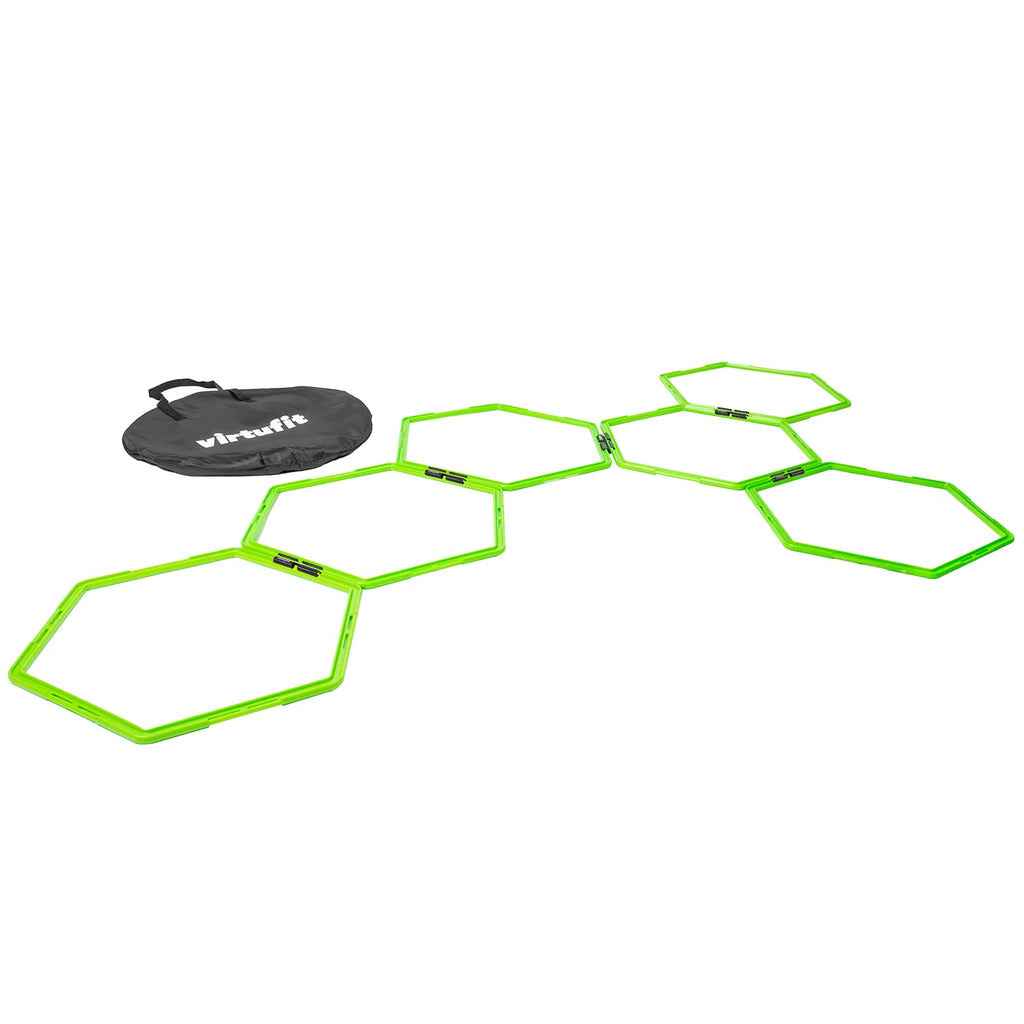 VirtuFit Hexagon Agility Grid - Speed Ladder - 6 Pieces - Comprend un sac de rangement - Tweedekans