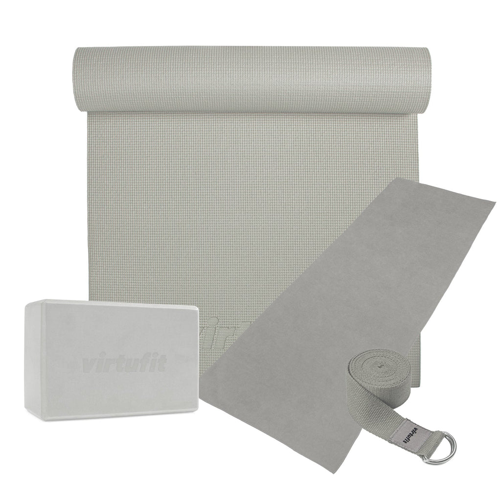 VirtuFit Premium Yoga Kit - 4-Piece - Natural Grey