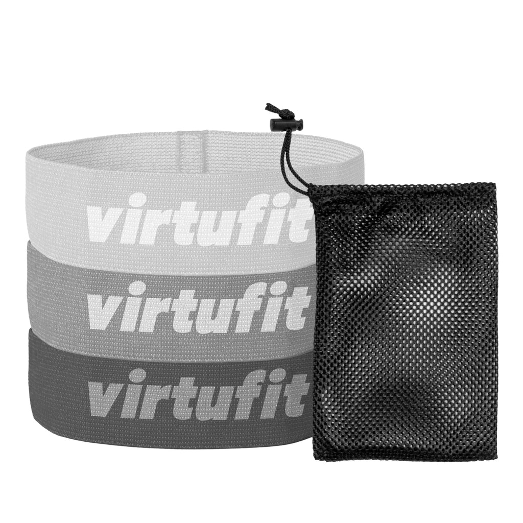 VirtuFit Mini Resistance bands set - Cotton - 3 Pieces - Incl. Storage bag - Tweedekans