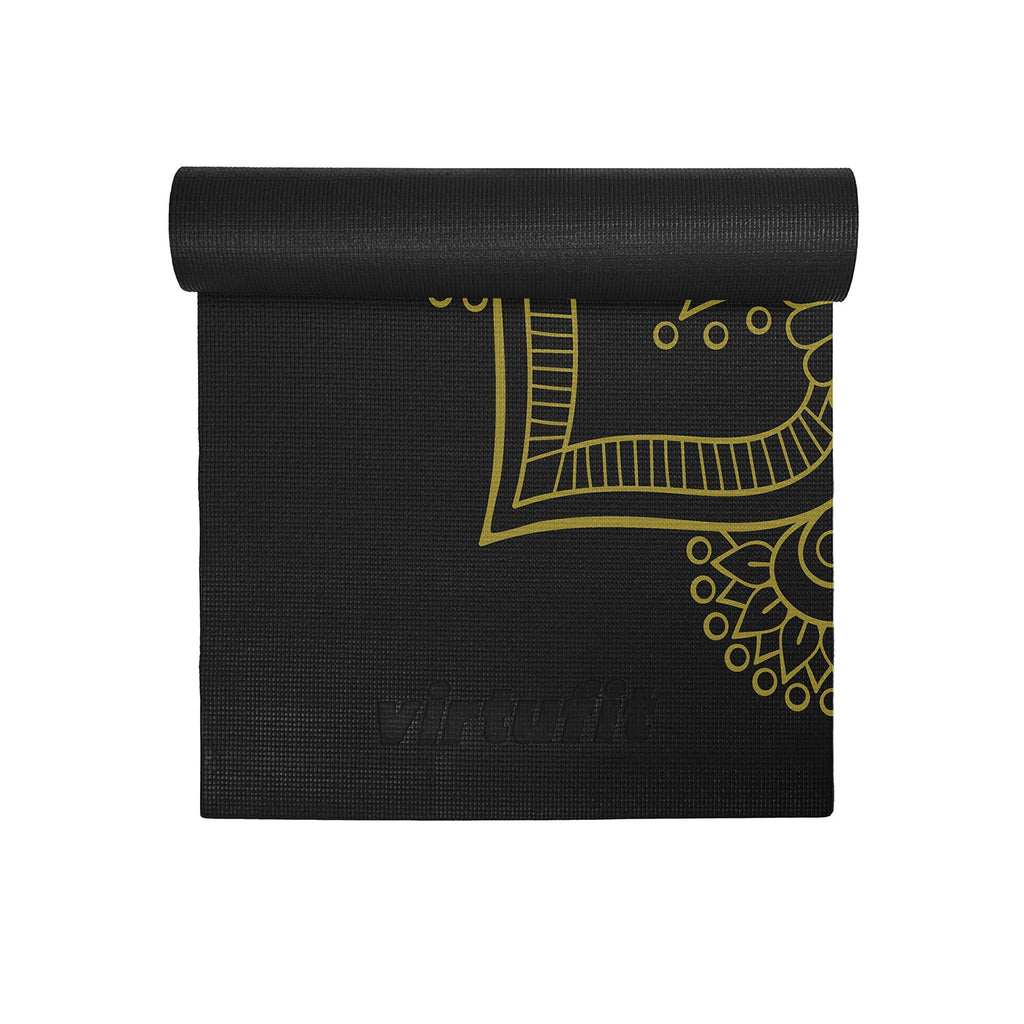 VirtuFit Premium Yogamat - 183 x 61 x 0,4 cm - Onyx Black Mandala - Tweedekans