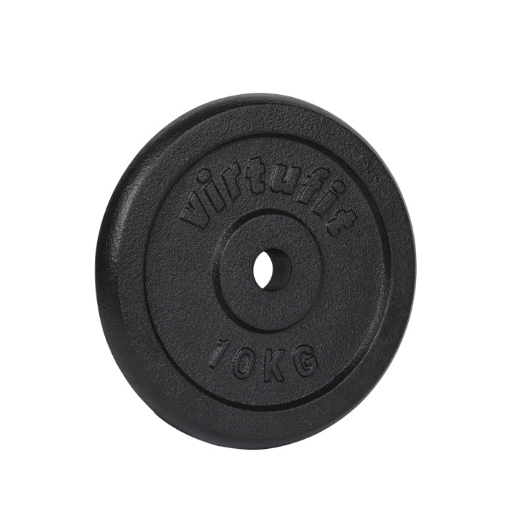 VirtuFit Haltère en fonte - Poids haltère - 30 mm - 10 kg - Noir