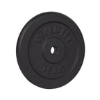 VirtuFit Haltère en fonte - Poids haltère - 30 mm - 15 kg - Noir
