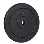 VirtuFit Haltère en fonte - Poids haltère - 30 mm - 20 kg - Noir