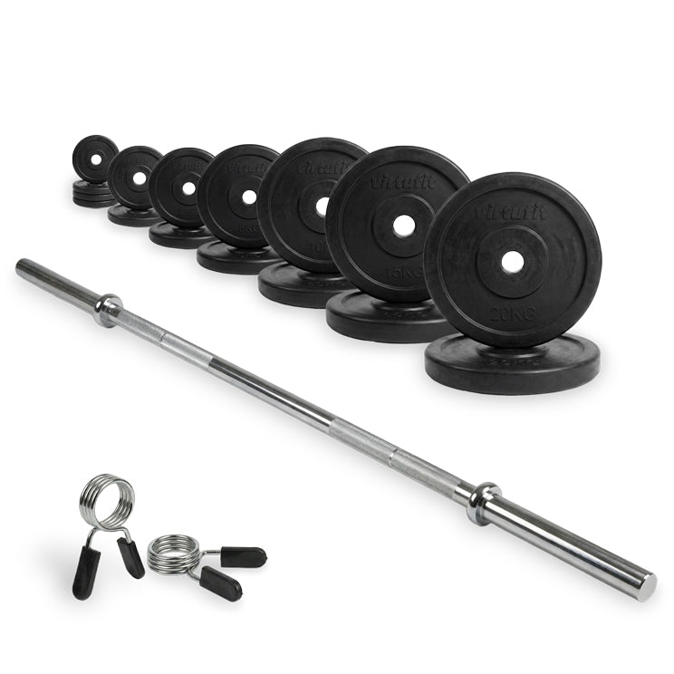 VirtuFit Kit d'Haltères en Caoutchouc - 120 kg