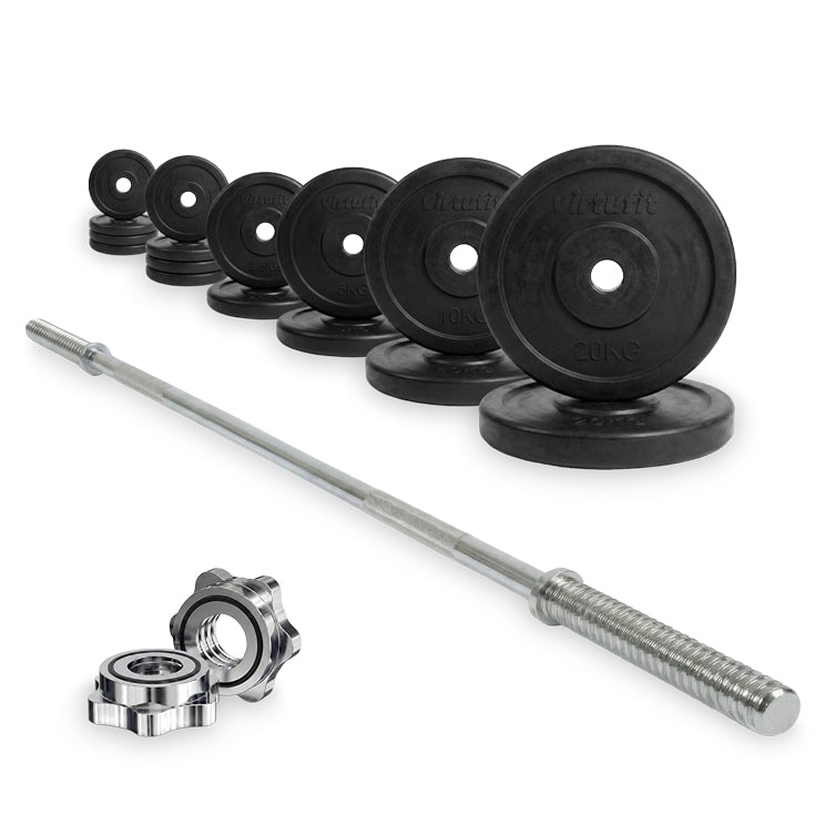 VirtuFit Kit d'Haltères en Caoutchouc - 90 kg