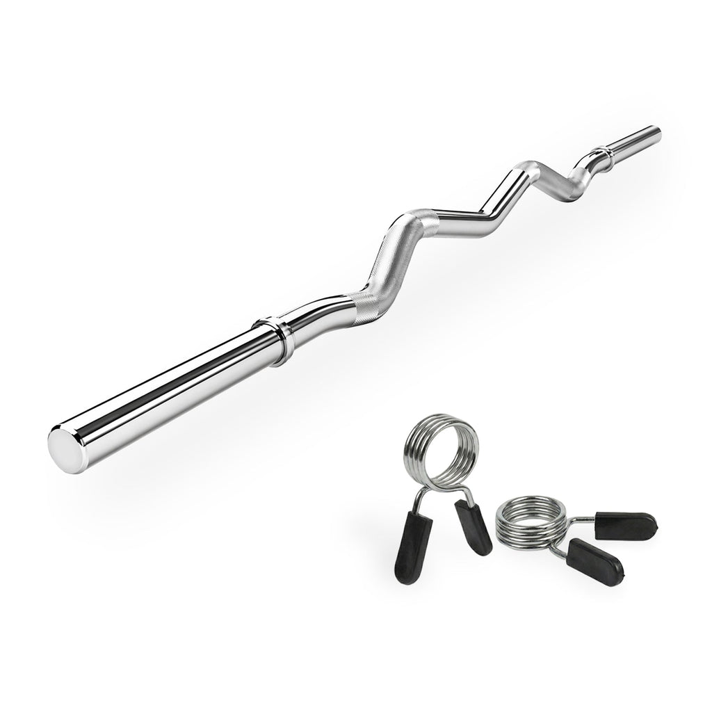 VirtuFit Curl bar - EZ Halter bar - 120 cm - Spring clip - 30 mm - Tweedekans