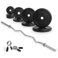 Kit d'Haltères en Caoutchouc VirtuFit - Barre EZ Curl - Collier à ressort - 30 mm - 25 kg - Tweedekans