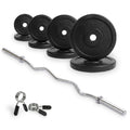 Kit d'Haltères en Caoutchouc VirtuFit - Barre EZ Curl - Collier à ressort - 30 mm - 43 kg