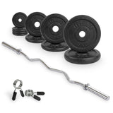 VirtuFit Gietijzeren Halterset - EZ Curlstang - Veerclip - 30 mm - 25 kg - Hoofdafbeelding